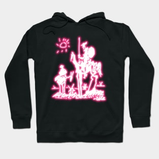 Pink Neon Inspired by Picasso Don Quichotte Hoodie